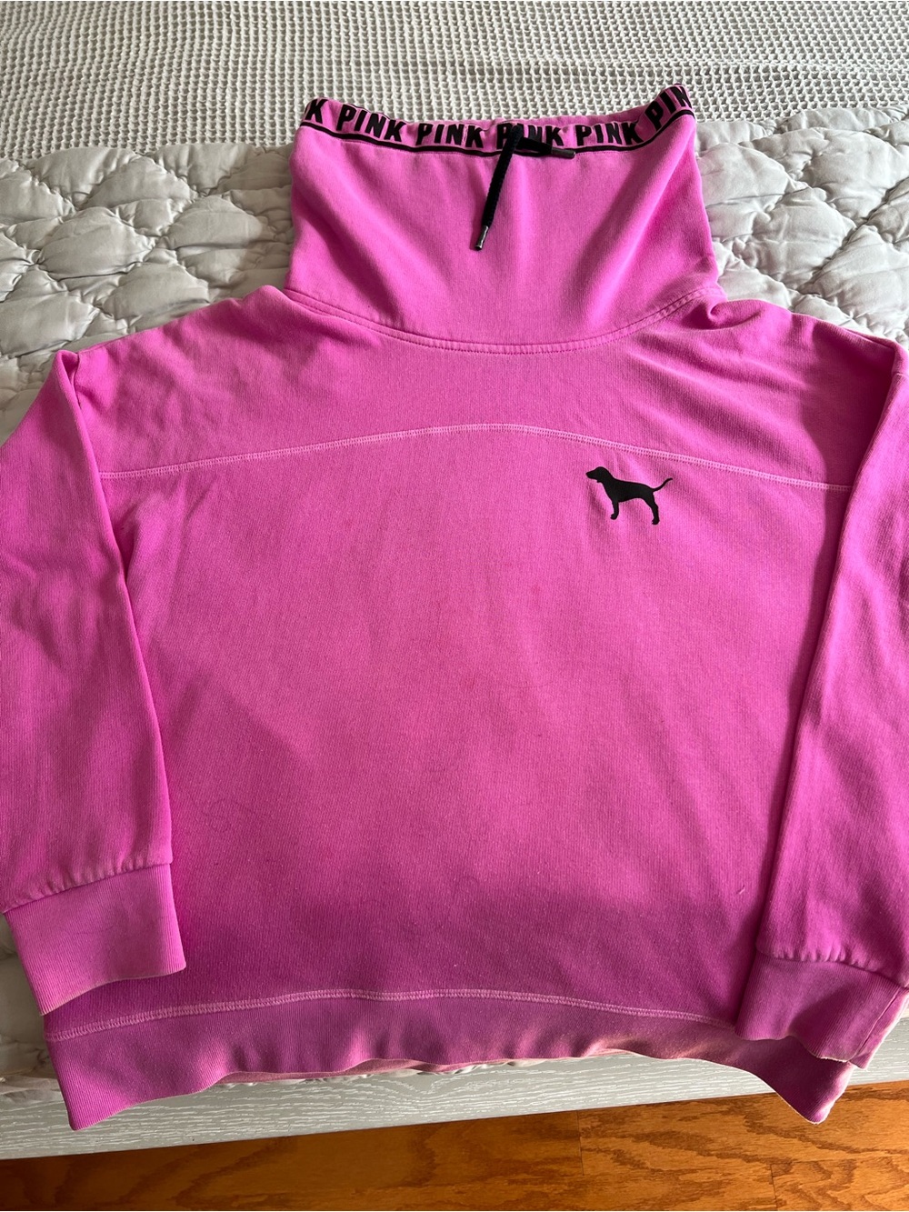 PINK Victoria's Secret Bright Pink Funnel Neck Pullover